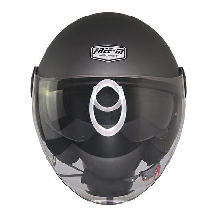 Motosiklet Yarım Kask Güneş Vizörlü ECE 22.06 Motor Kaskı Mat Grey