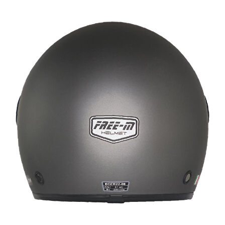 Motosiklet Yarım Kask Güneş Vizörlü ECE 22.06 Motor Kaskı Mat Grey