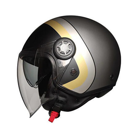 Motosiklet Yarım Kask Güneş Vizörlü ECE 22.06 Motor Kaskı Moon