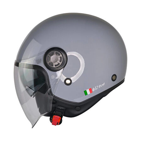 Motosiklet Yarım Kask Güneş Vizörlü ECE 22.06 Motor Kaskı Nardo Grey