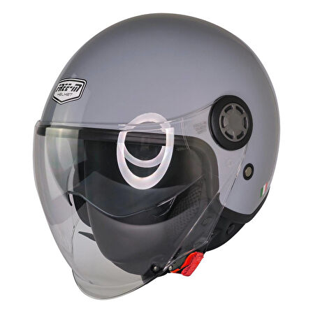 Motosiklet Yarım Kask Güneş Vizörlü ECE 22.06 Motor Kaskı Nardo Grey