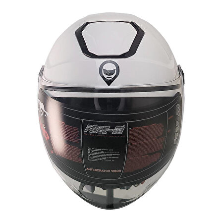  Motosiklet ve Bisiklet Kaskı Yarım Arka Reflektörlü Güneş Vizörlü Kask Beyaz 
