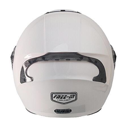  Motosiklet ve Bisiklet Kaskı Yarım Arka Reflektörlü Güneş Vizörlü Kask Beyaz 