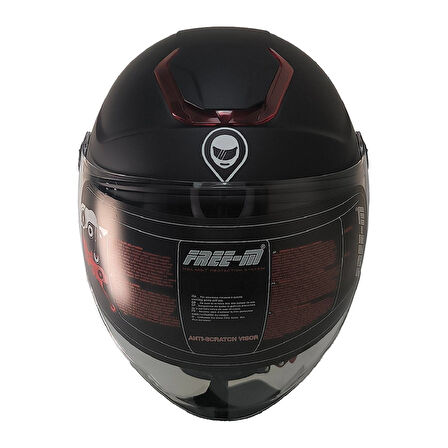  Motosiklet ve Bisiklet Kaskı Yarım Arka Reflektörlü Güneş Vizörlü Kask Mat Siyah 