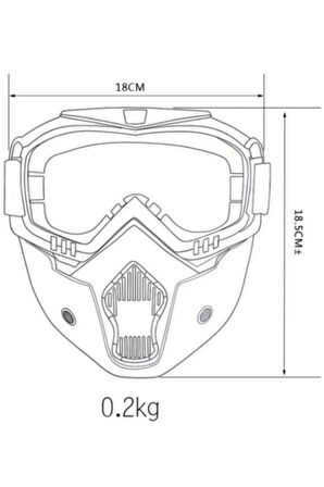 Cross Uyumlu   Motosiklet Bisiklet  Açık Kask Maskesi Süngerli Bant Lastikli Jet Maske Ayna Camlı