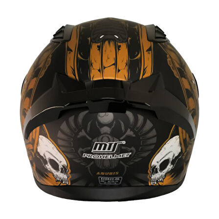 Motosiklet Kaskı Ece 22.R06 Sertifikalı Double Vizör Full Face Kask Anubis
