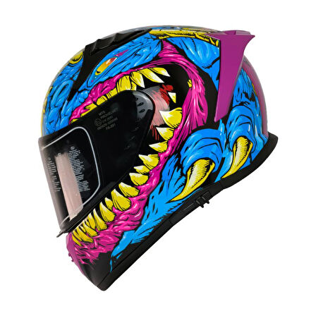 Motosiklet Kaskı Ece 22.R06 Sertifikalı Double Vizör Full Face Kask Gongju