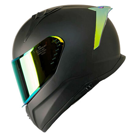 Motosiklet Kaskı Ece 22.R06 Sertifikalı Double Vizör Full Face Kask Mat Siyah