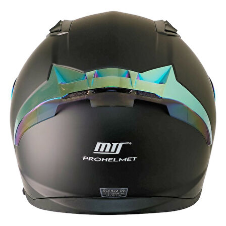 Motosiklet Kaskı Ece 22.R06 Sertifikalı Double Vizör Full Face Kask Mat Siyah