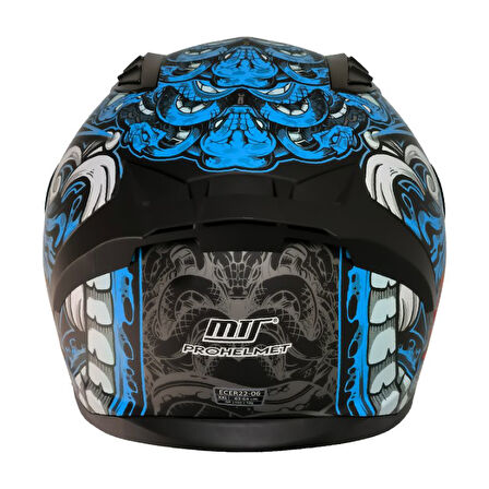 Motosiklet Kaskı Ece 22.R06 Sertifikalı Double Vizör Full Face Kask Myth Blue