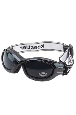 Motosiklet ve Bisiklet Yarım Kask Retro Gözlüklü Chopper Cruiser Kaskı Parlak Siyah