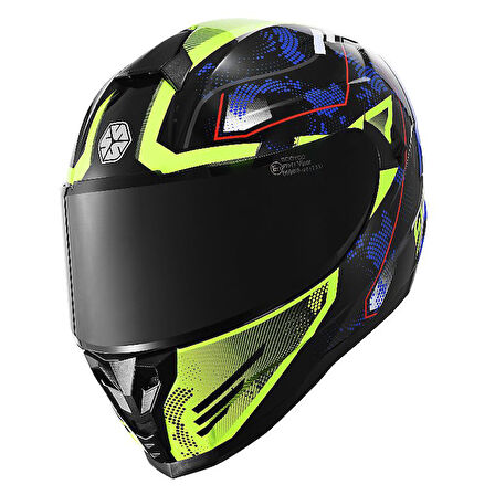 Motosiklet Double ve Güneş Vizörlü Full Face Kask Ce Motor Kaskı Galaxy