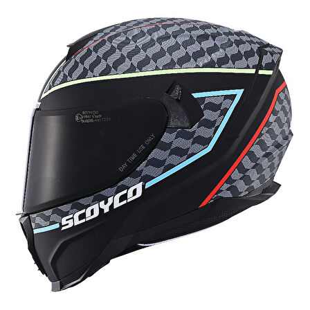 Motosiklet Double ve Güneş Vizörlü Full Face Kask Ce Motor Kaskı Lightning