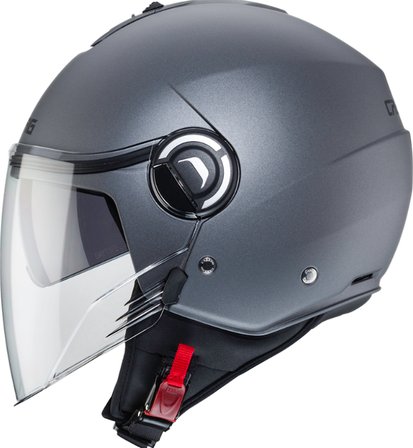 Motosiklet Kaskı Riviera V4 Metalik Gri Güneş Vizörlü Yarım Açık Kask