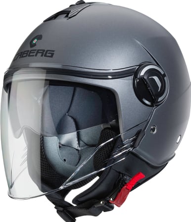 Motosiklet Kaskı Riviera V4 Metalik Gri Güneş Vizörlü Yarım Açık Kask