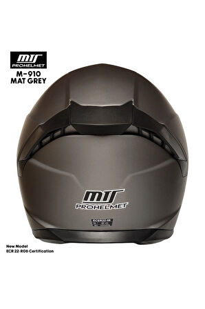 Motosiklet Sertfikalı Güneş Vizörlü Kask Full Face Motor Kaskı Mat Grey