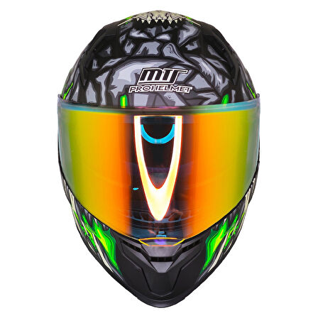 Motosiklet Kask Ece 22.R06 Güneş Vizörlü Full Face Motor Kaskı Skull Yeni