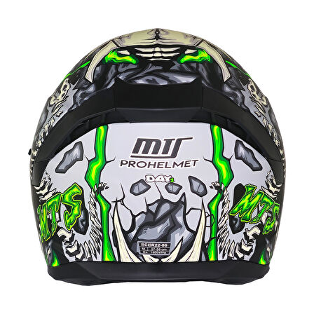 Motosiklet Kask Ece 22.R06 Güneş Vizörlü Full Face Motor Kaskı Skull Yeni