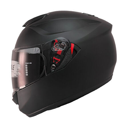 Motosiklet Kaskı CE Sertifikalı Güneş Vizörlü Full Face Mat Siyah Kask