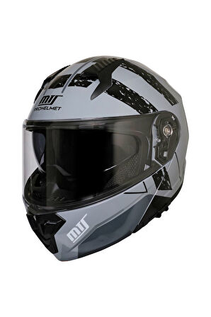 Motosiklet Çene Açılır Kask Güneş Vizörlü Ece 22.06 Sertifikalı Yeni Sezon Motor Kaskı V2 Grey