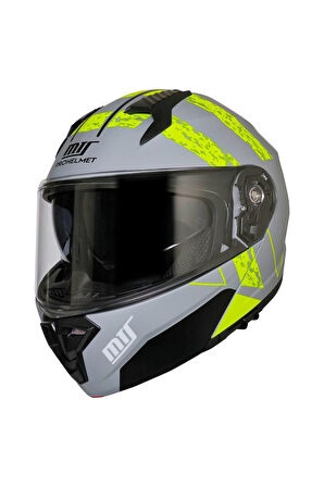 Motosiklet Çene Açılır Kask Güneş Vizörlü Ece 22.06 Sertifikalı Yeni Sezon Motor Kaskı V2 Neon