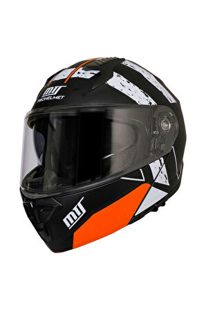 Motosiklet Çene Açılır Kask Güneş Vizörlü Ece 22.06 Sertifikalı Yeni Sezon Motor Kaskı V2 Orange
