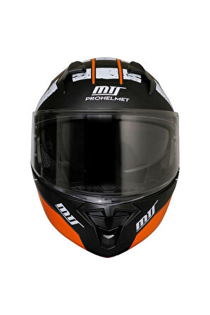 Motosiklet Çene Açılır Kask Güneş Vizörlü Ece 22.06 Sertifikalı Yeni Sezon Motor Kaskı V2 Orange
