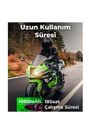 Motosiklet İntercom Seti 2 Kişi Bağlantılı Bluetooth V5.3 Rgb Kask Kulaklığı Yeni