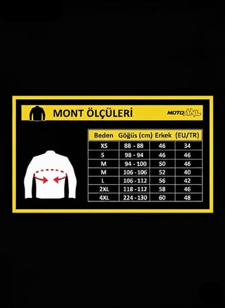 Motosiklet Kadın Montu 4 Mevsim Alice Siyah Motorcu Mont