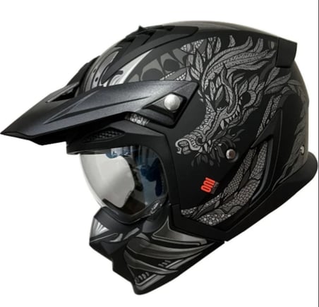 Motosiklet KaskI Hunter SV Oni B2 Matt Gray Sport Moduler Kask Off-Road