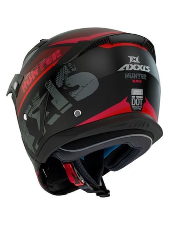 Motosiklet KaskI Hunter SV Block B5 Matt Fluor Red Sport Moduler Kask Off-Road