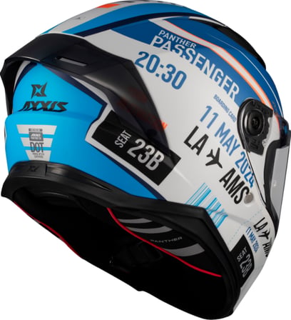 Motosiklet Kask Panther Passenger Parlak Mavi A7 Full Face Güneş Vizörlü ECE 22.06R Motor Kaskı