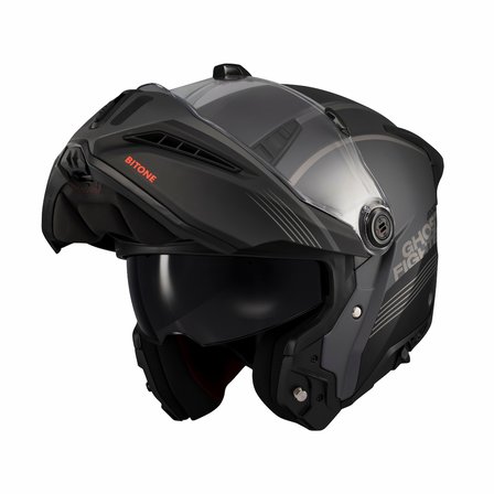 Ghostfighter SV Bitone C12 Dark Grey Motosiklet Çene Açılır Kask
