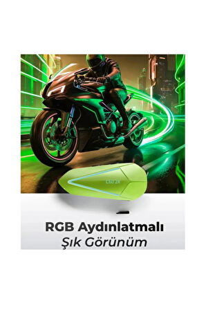 Motosiklet İntercom 2X Bağlantı Tüm Kasklara Uygun Işıklı Mod Motor 5.3 Bluetooth