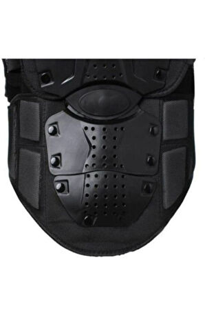 Siyah Body Armor Fileli Yazlık Full Koruma Omuz Sırt Dirsek Göğüs Karın Koruma Cross Motorcu Montu