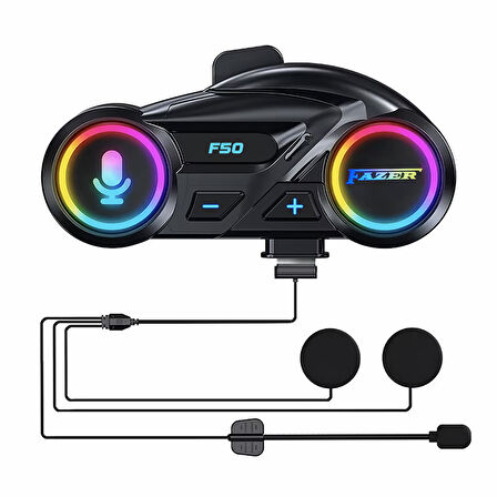 Motosiklet İntercom Seti Yeni Sürüm Bluetooth V6.0 Rgb Kask Kulaklık