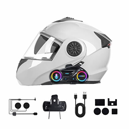 Motosiklet İntercom Seti Yeni Sürüm Bluetooth V6.0 Rgb Kask Kulaklık