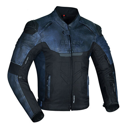 Motosiklet Montu Deri 4 Mevsim Maxdura ve Leather Kumaş Mont Dark Blue Falcon