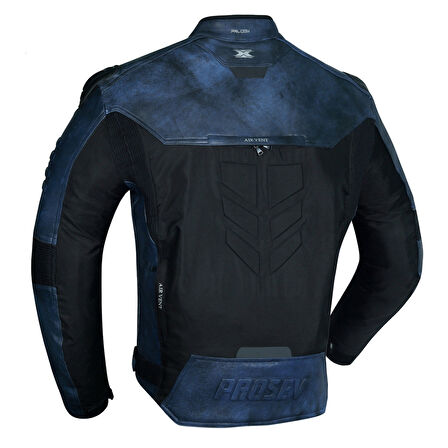 Motosiklet Montu Deri 4 Mevsim Maxdura ve Leather Kumaş Mont Dark Blue Falcon