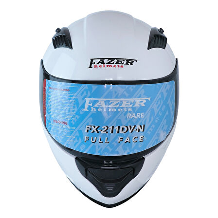 Motosiklet Kask Ece 22.R06 Double Vizörlü Full Face Motor Kaskı White