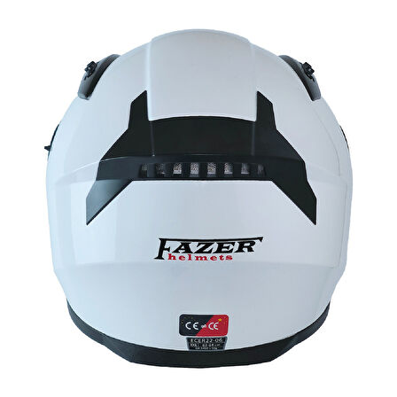 Motosiklet Kask Ece 22.R06 Double Vizörlü Full Face Motor Kaskı White