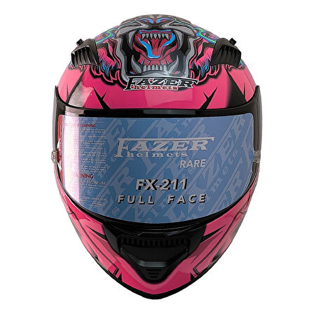 Motosiklet Kadın Kaskı Ece 22.R06 Double Vizörlü Full Face Motor Kask Beast Pink