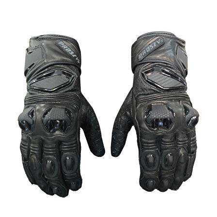 Motosiklet Eldiveni Racing Full Koruma Leather Motorcu Eldiven Siyah