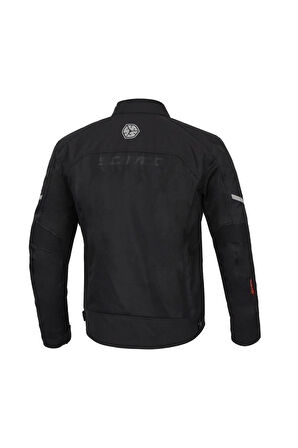 Motosiklet Yazlık File Mont Full Korumalı Kanvas Kumaş Görünmez Reflektör Logo Motor Montu Siyah