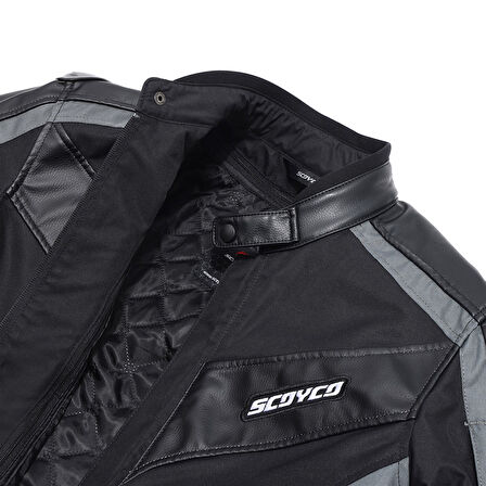 Motosiklet Montu Full Korumalı 4 Mevsim Pu Kaplama Deri ve Maxdura Kumaş Mont Siyah Yeni