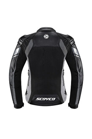 Motosiklet Kadın Montu Full Korumalı 4 Mevsim Pu Kaplamalı Deri ve Maxdura Kumaş Motor Mont Grey