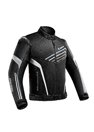 Motosiklet Montu Full Korumalı 4 Mevsim Maxdura Kumaş ve PU Deri Motor Mont Black Edt