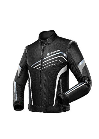 Motosiklet Montu Full Korumalı 4 Mevsim Maxdura Kumaş ve PU Deri Motor Mont Black Edt