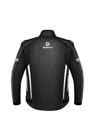 Motosiklet Montu Full Korumalı 4 Mevsim Maxdura Kumaş ve PU Deri Motor Mont Black Edt