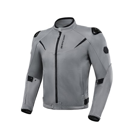 Motosiklet Yazlık Mont Tam Fileli Çelik Omuz Korumalı Mesh Motorcu Montu Grey